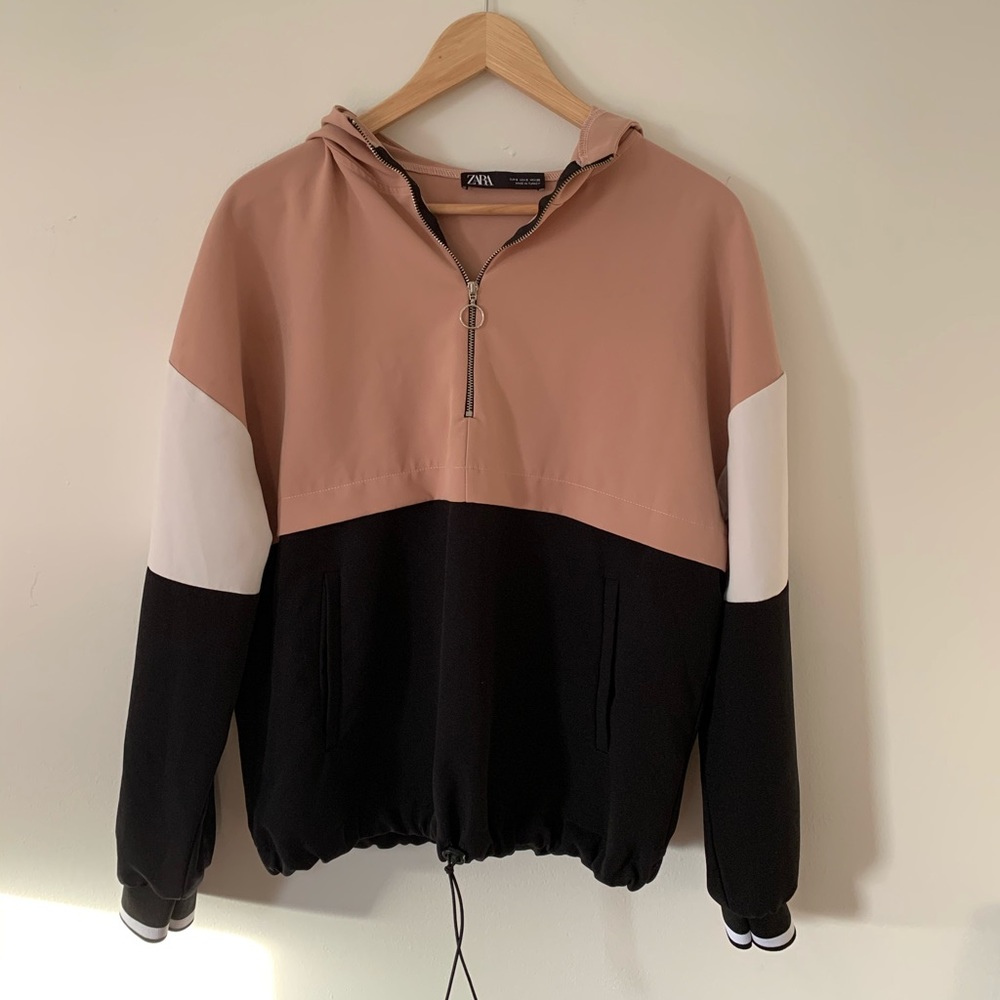 Zara Oversized Colourblock Quarter Zip
